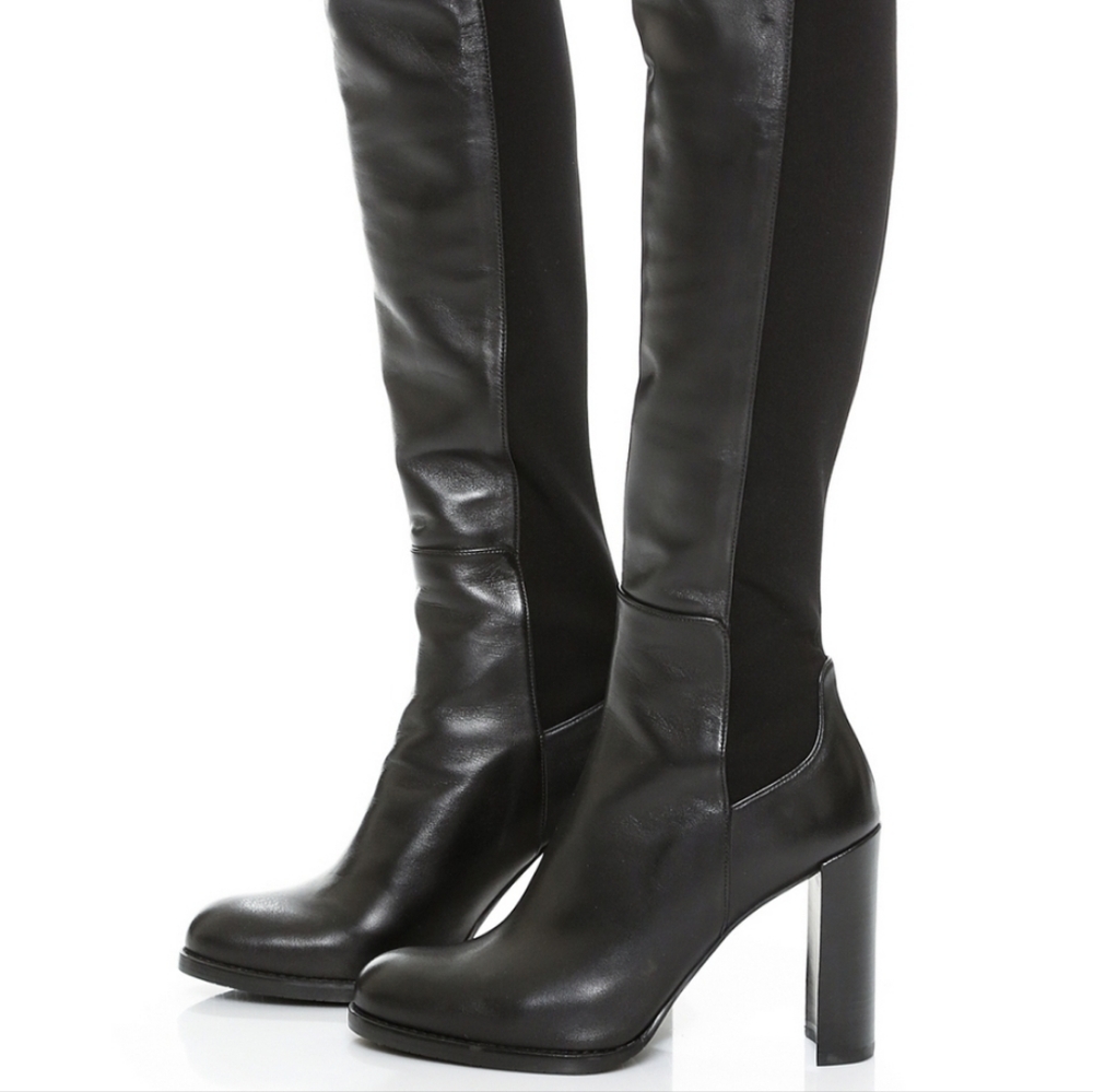 Stuart Weitzman Tall over the knee Black nappa leather Hijack boot women's 6.5